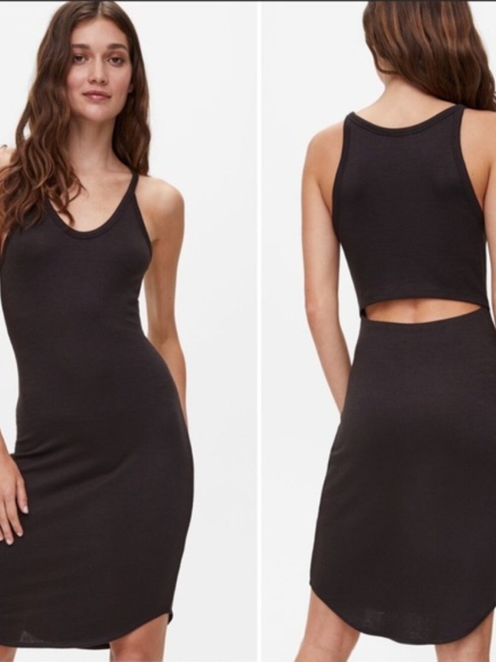 Aritzia Wilfred Free Yasmin Cutout Back Midi Tank Dress L